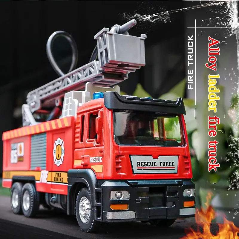 Camión de bomberos con rociador de agua y música para niños - imagen 2