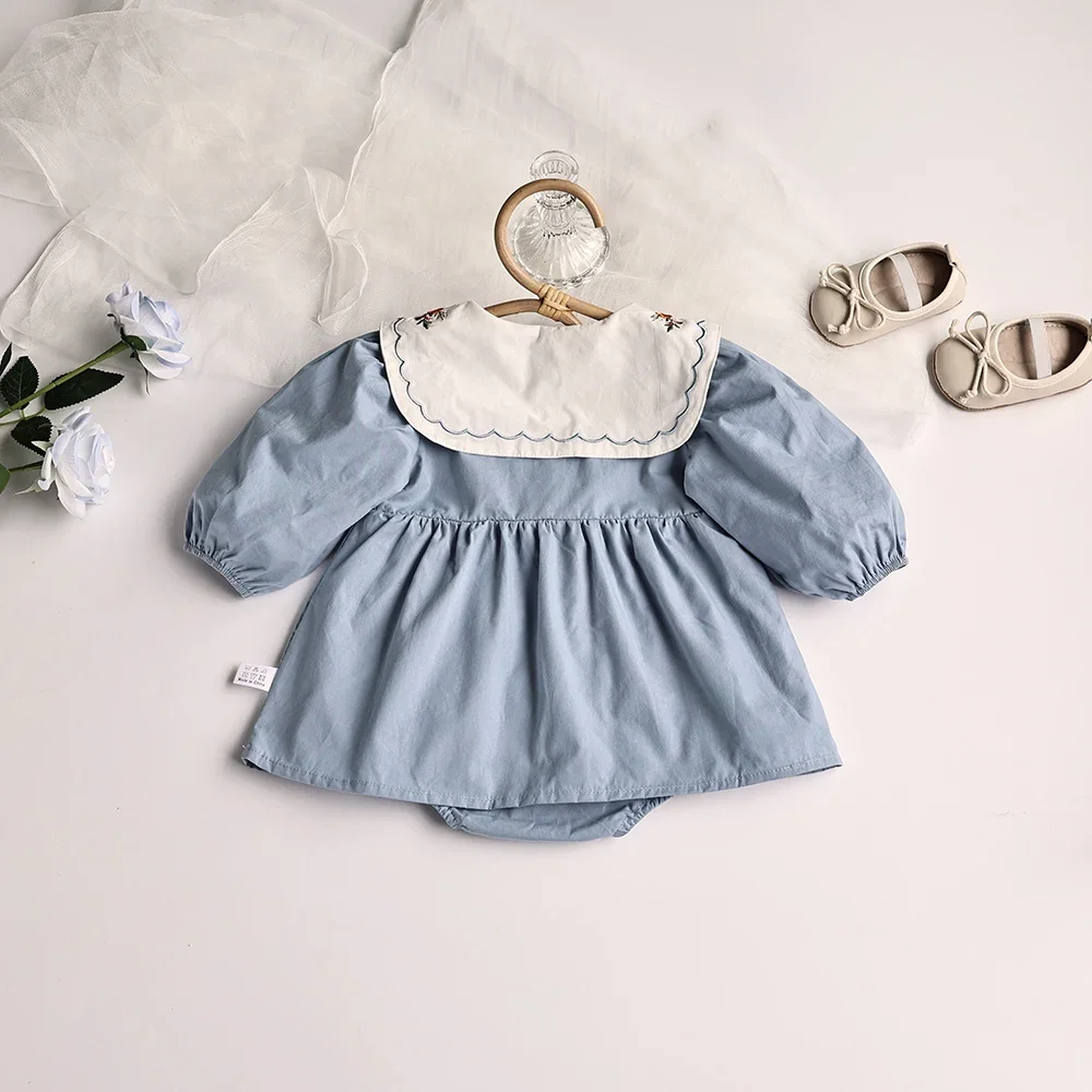 MILANCEL Body plisado bordado para bebé niña – Ideal para otoño - imagen 3