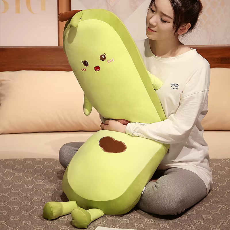 Almohada larga de aguacate verde para dormir infantil peluche corazón - imagen 4