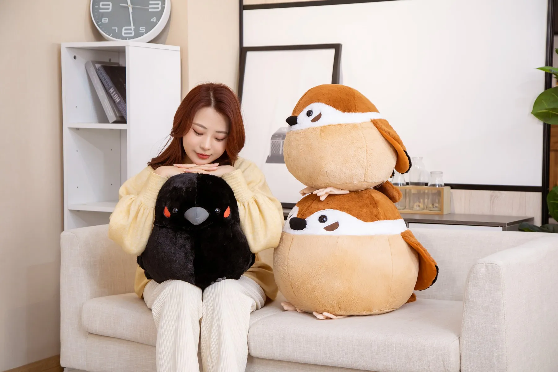 Peluche de pájaro gordito y realista, ideal para regalar