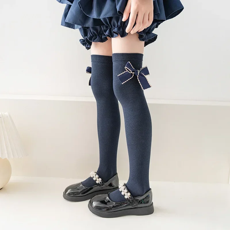 Medias Lolita con lazo para niña – Estilo invierno cálido y cómodo - imagen 2