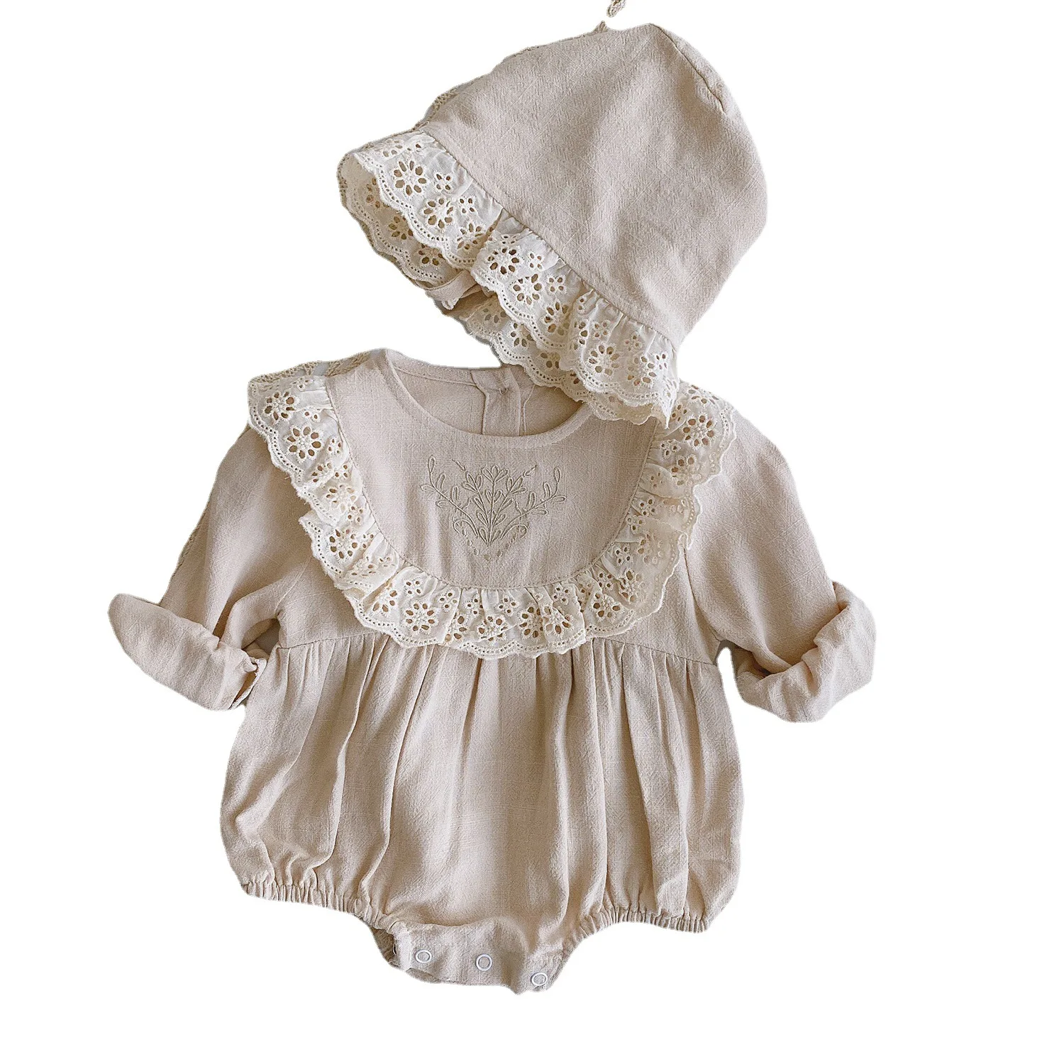 Abrigo de encaje para bebé con capucha estilo princesa - imagen 2