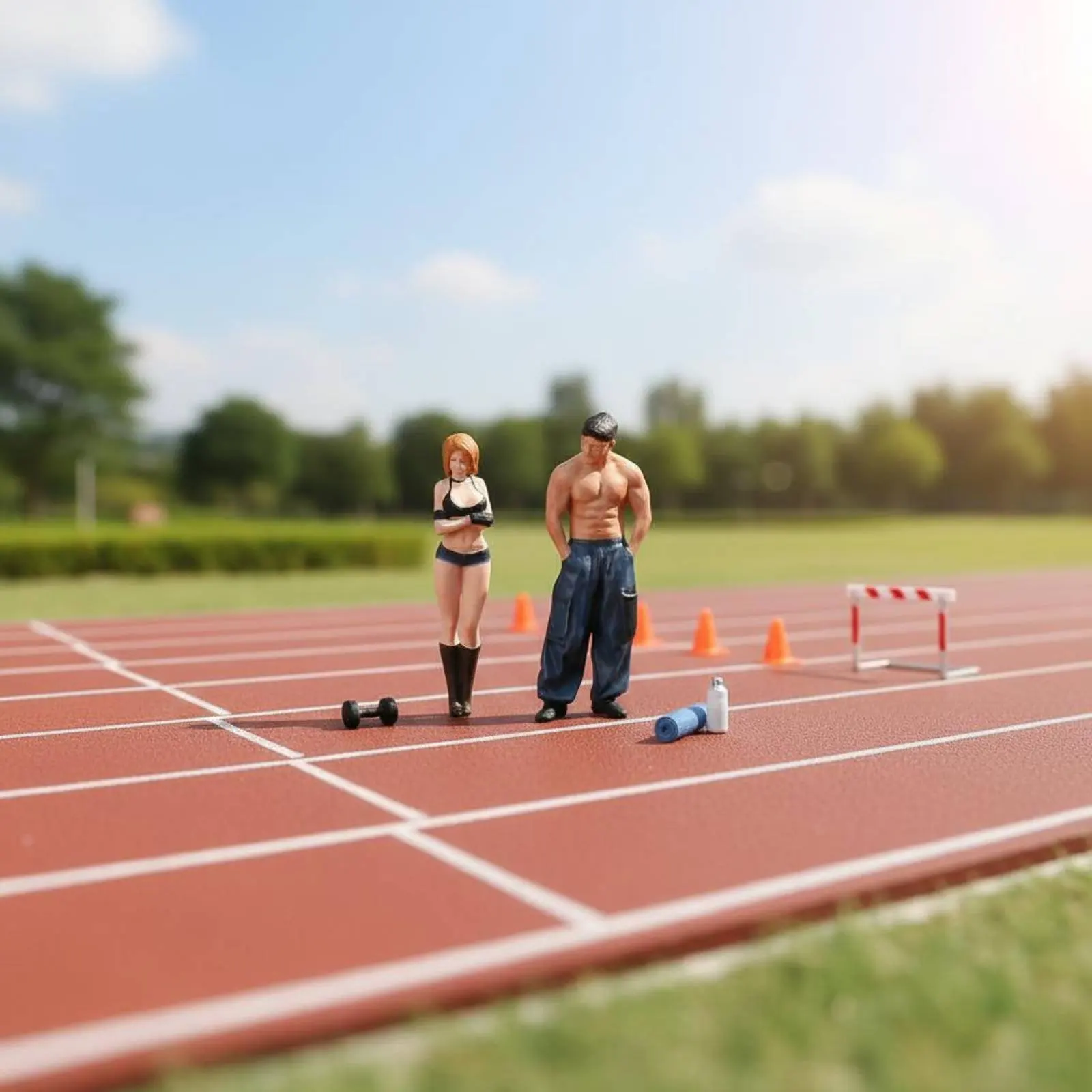 Figuras en miniatura de pareja fitness en resina - imagen 4
