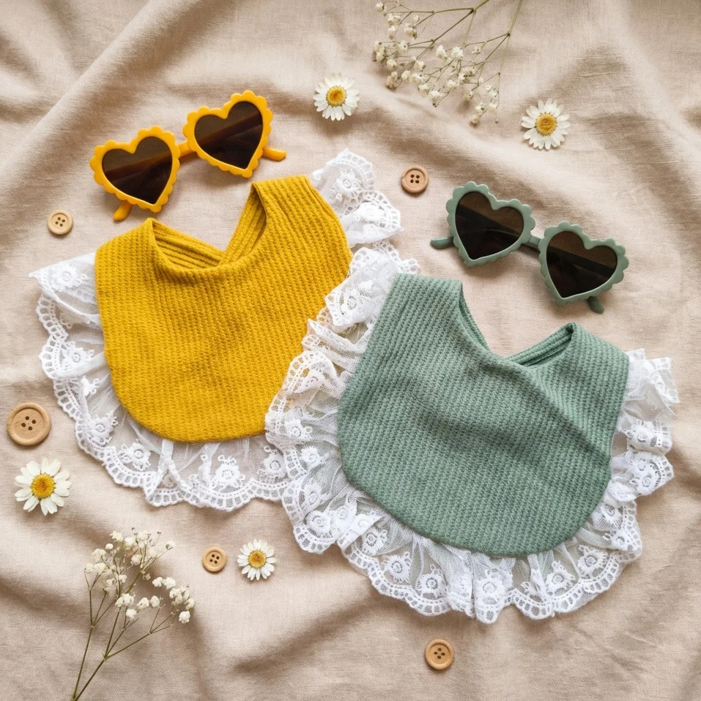Baberos para bebé con encaje y diseño de princesa