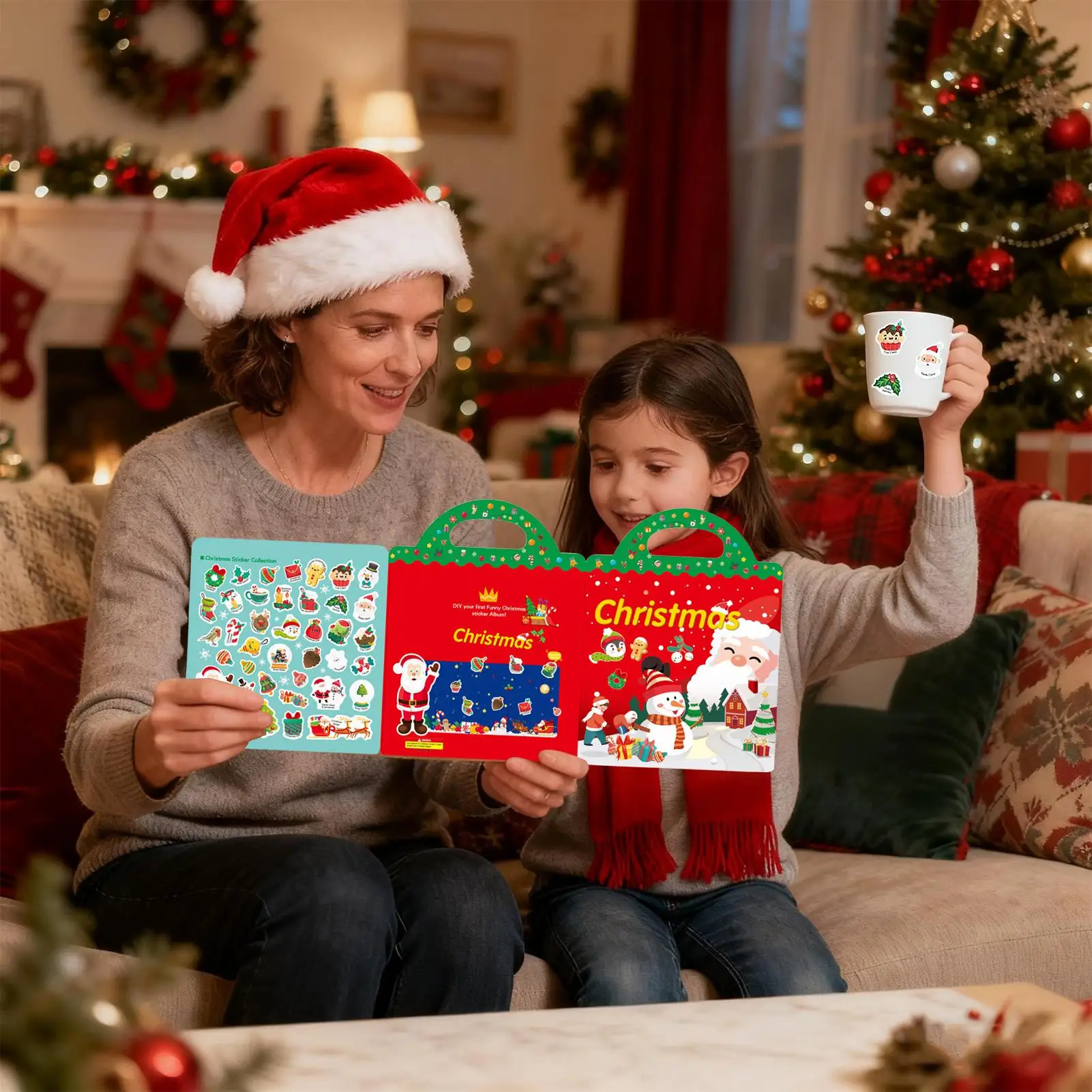 Libro de pegatinas navideñas para niños: invierno y guardería - imagen 5