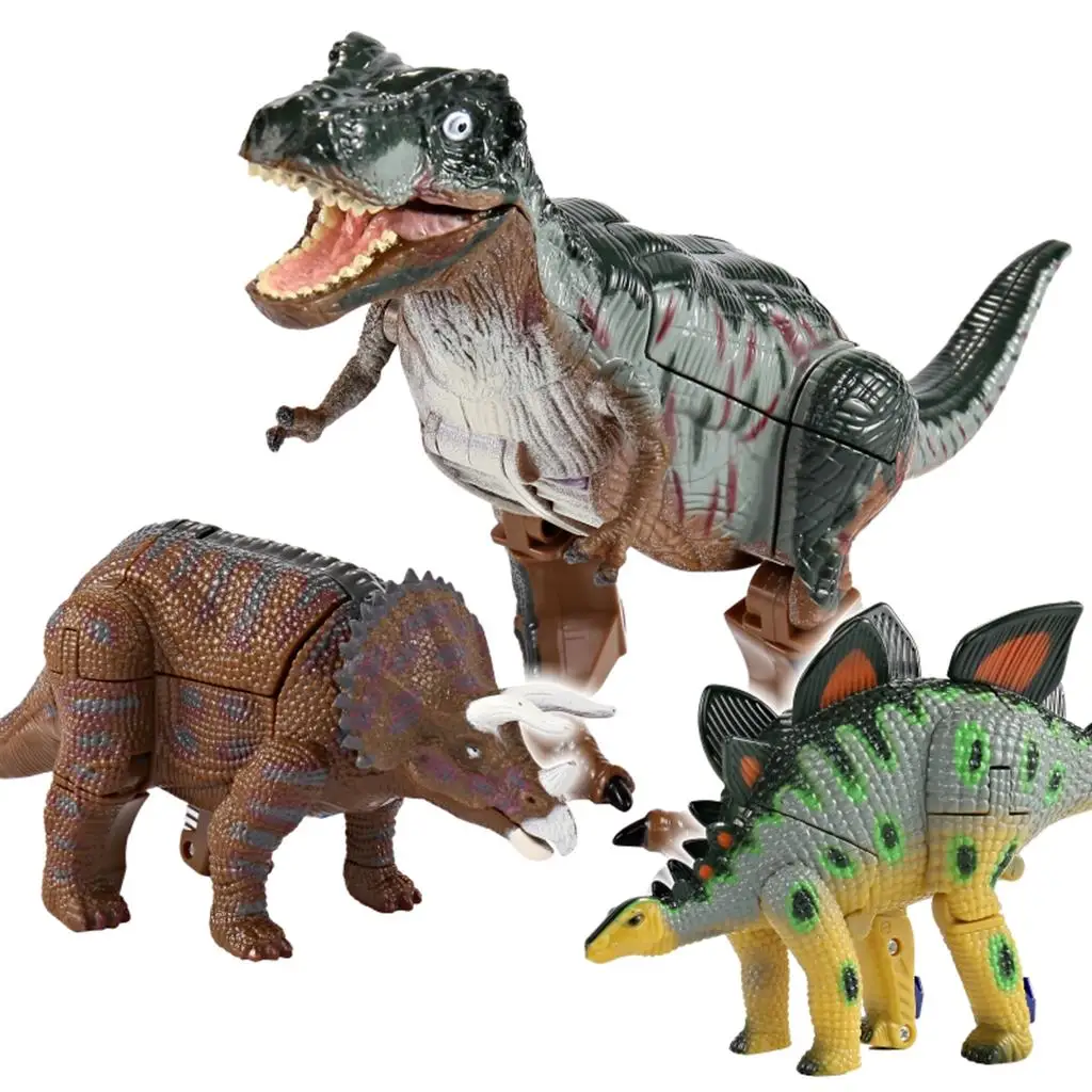 Juguete dinosaurio transformable tipo robot de plástico para niños