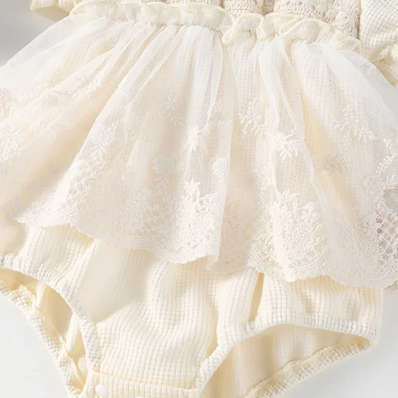 Mameluco con falda tutú de encaje para bebé niña - imagen 3