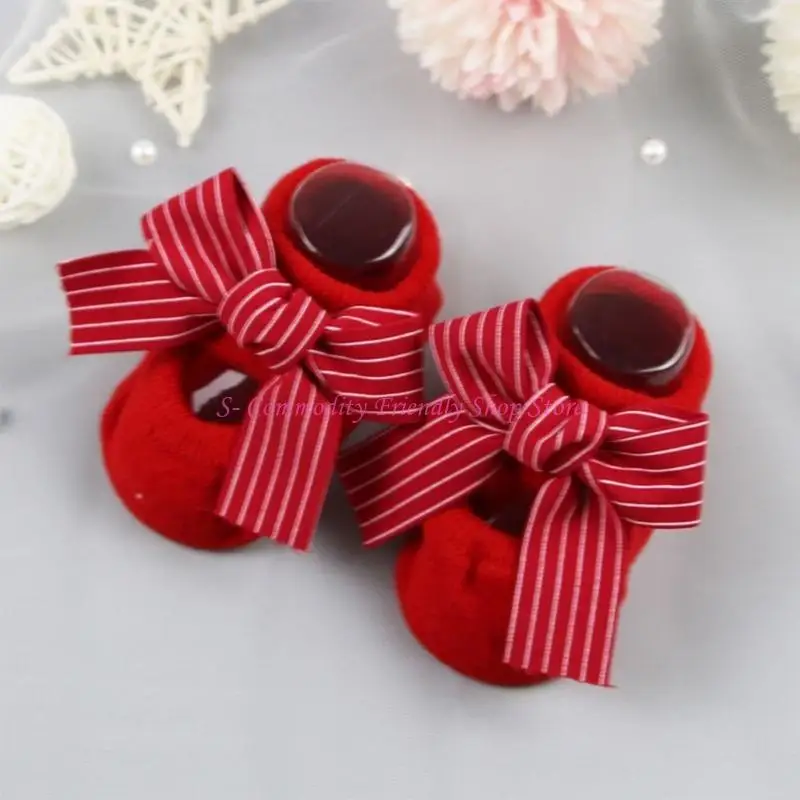 Calcetines rojos navideños para recién nacidos, suaves y cómodos - imagen 3