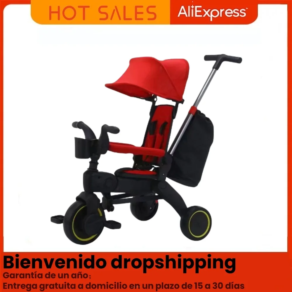 Triciclo evolutivo ligero con respaldo para niños de 1 a 5 años