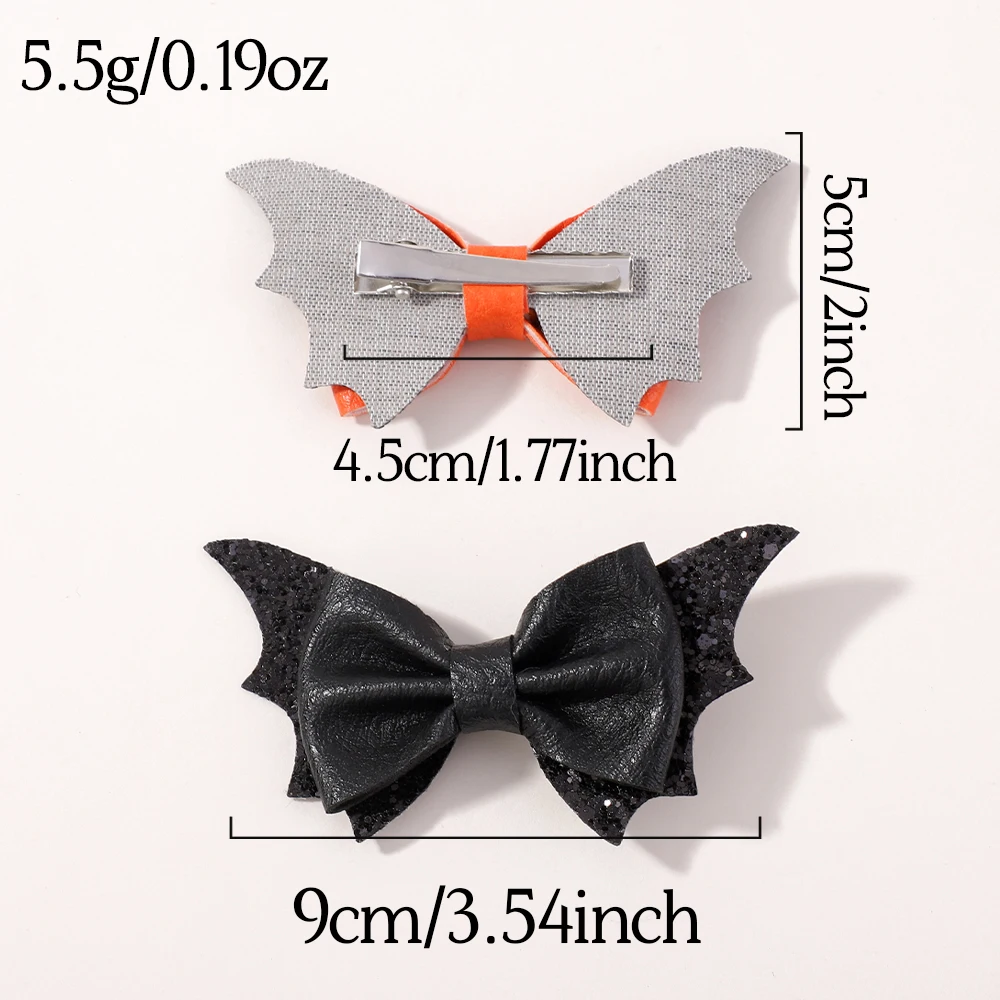 Clips de pelo Halloween con lazo murciélago para niña - imagen 4
