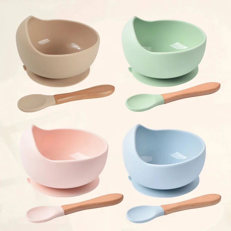 Cuenco de silicona para bebé con cuchara - Set infantil