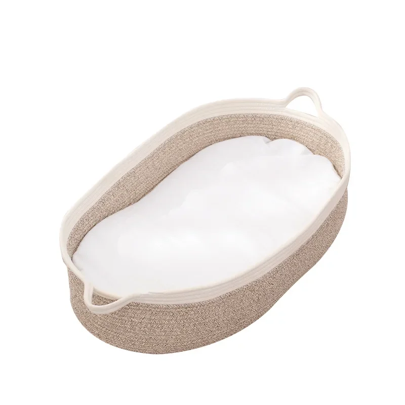 Cesta moisés de algodón natural para bebé recién nacido - imagen 4