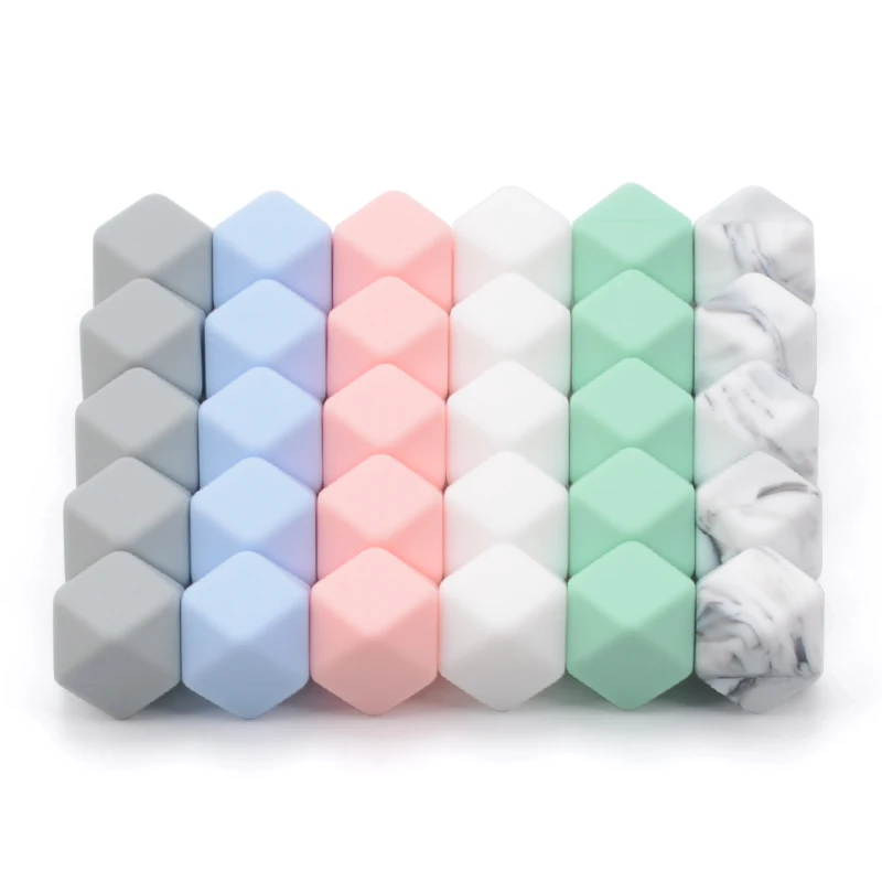 LOFCA Mordedor de silicona hexagonal para bebé – Cadena chupete DIY - imagen 2