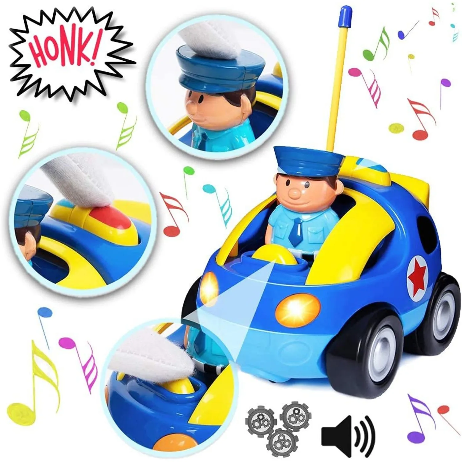 Coche RC con figura policía extraíble