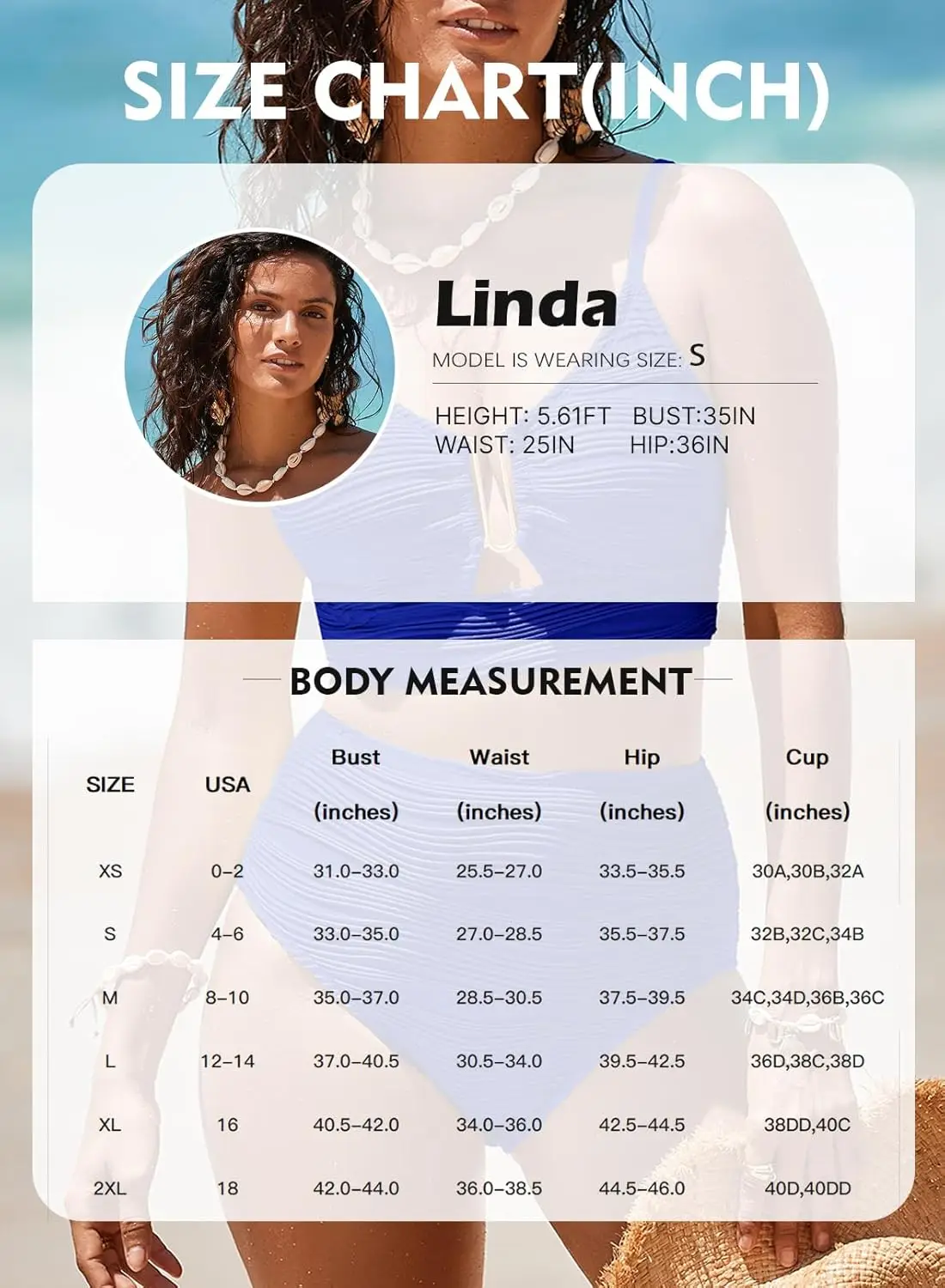 Bikini de cintura alta texturizado con top en U, para playa y verano - imagen 5