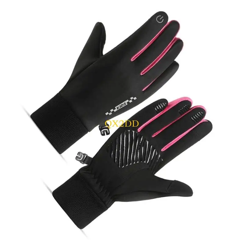 QX2D Guantes de esquí infantiles con pantalla táctil térmica gruesa - imagen 2