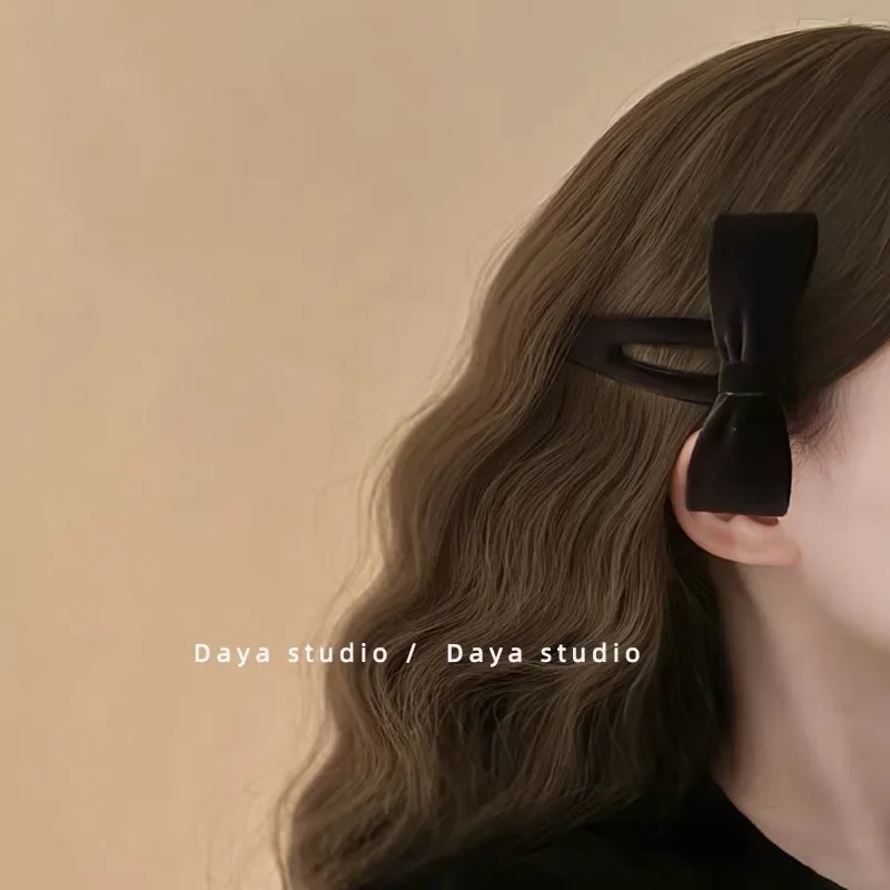 Clip de pelo doble lazo terciopelo – Retro elegante para niños - imagen 5