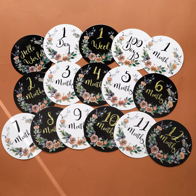 Tarjeta de recuerdo floral para bebé recién nacido - imagen 5