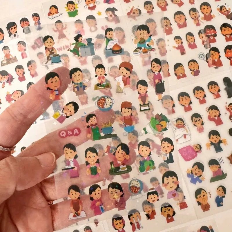 Pegatinas transparentes de personajes estilo japonés para álbum - imagen 5