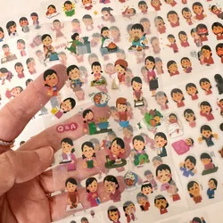 Pegatinas transparentes de personajes estilo japonés para álbum