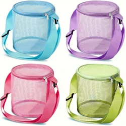 Bolsa de playa para niños en malla colorida con cremallera