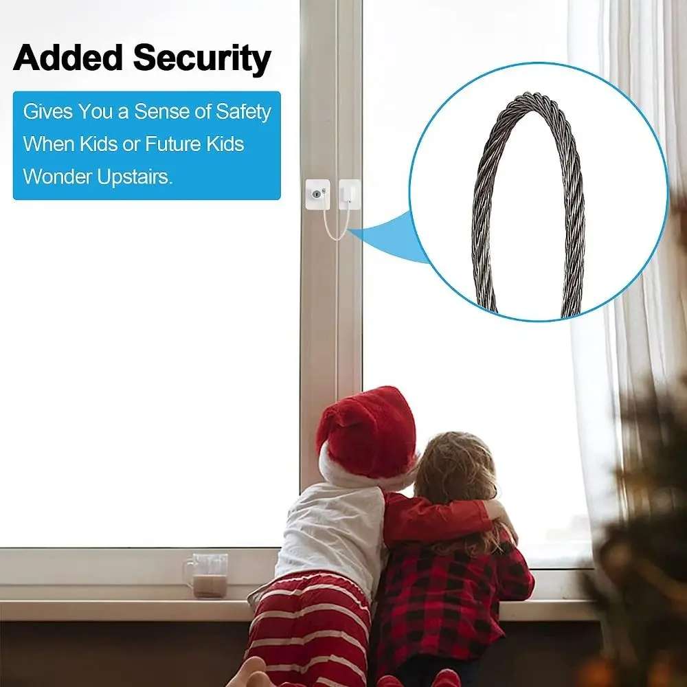 Cerradura de seguridad infantil para ventanas con cable y llave - imagen 5