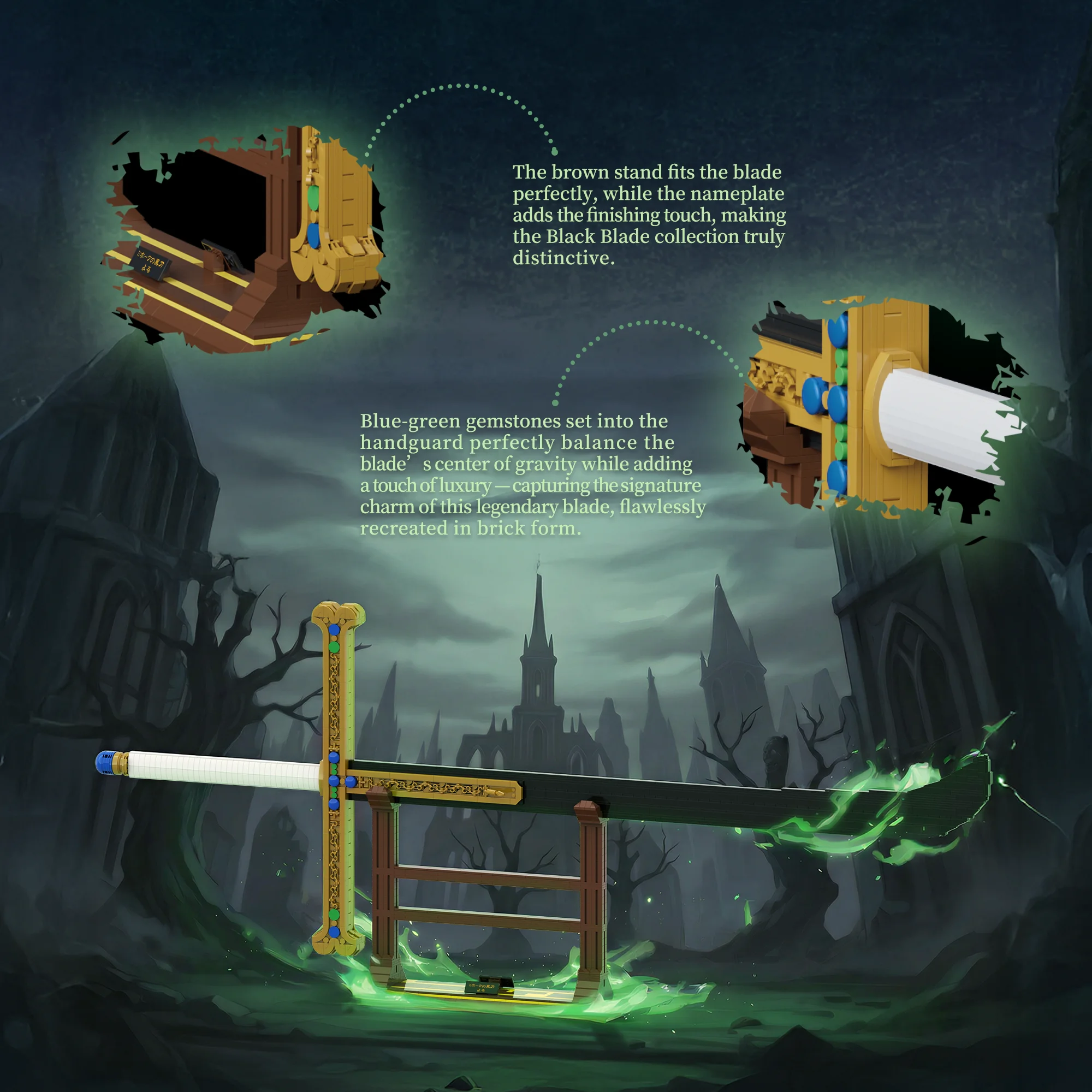 Bloques de construcción samurái con espada sombra y soporte - imagen 3