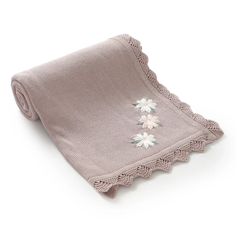 Manta floral de punto para bebé - Transpirable para cochecito y moisés - imagen 3