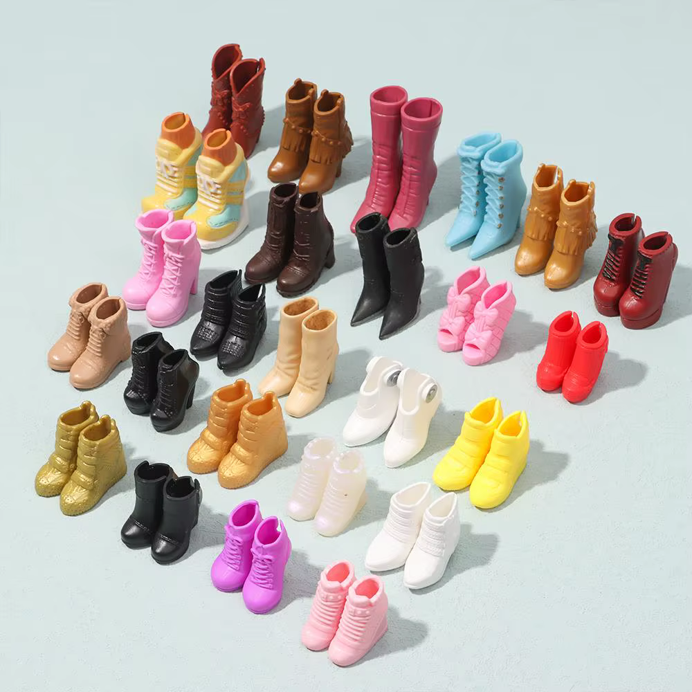 Zapatos transparentes para muñeca – Set de moda y juego