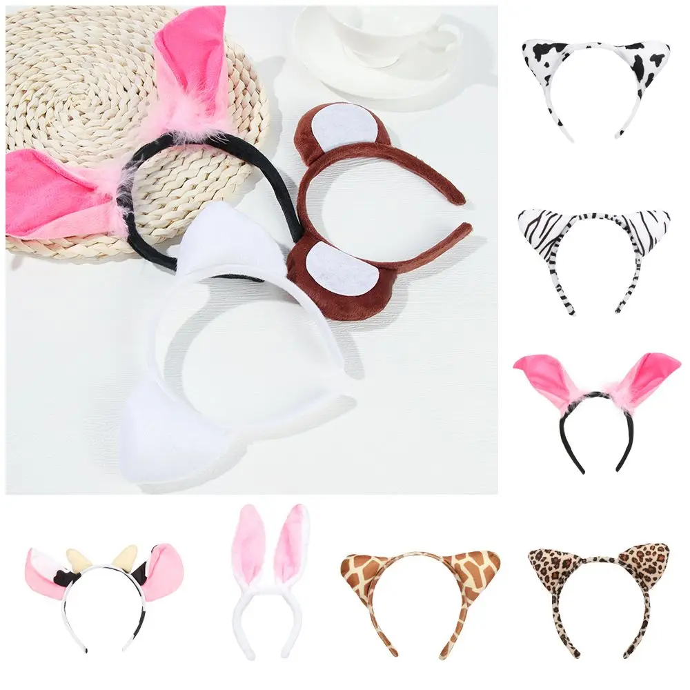 Diadema con orejas animales de peluche