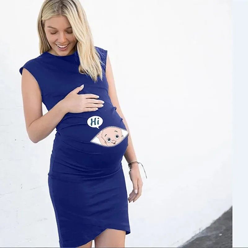 Vestido de maternidad holgado e informal para mujer embarazada