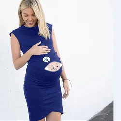 Vestido de maternidad holgado e informal para mujer embarazada