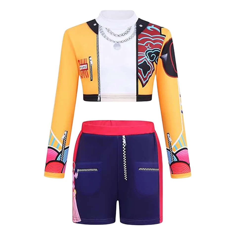Disfraz k-pop de cazador para niñas: chaqueta y pantalones cortos - imagen 2