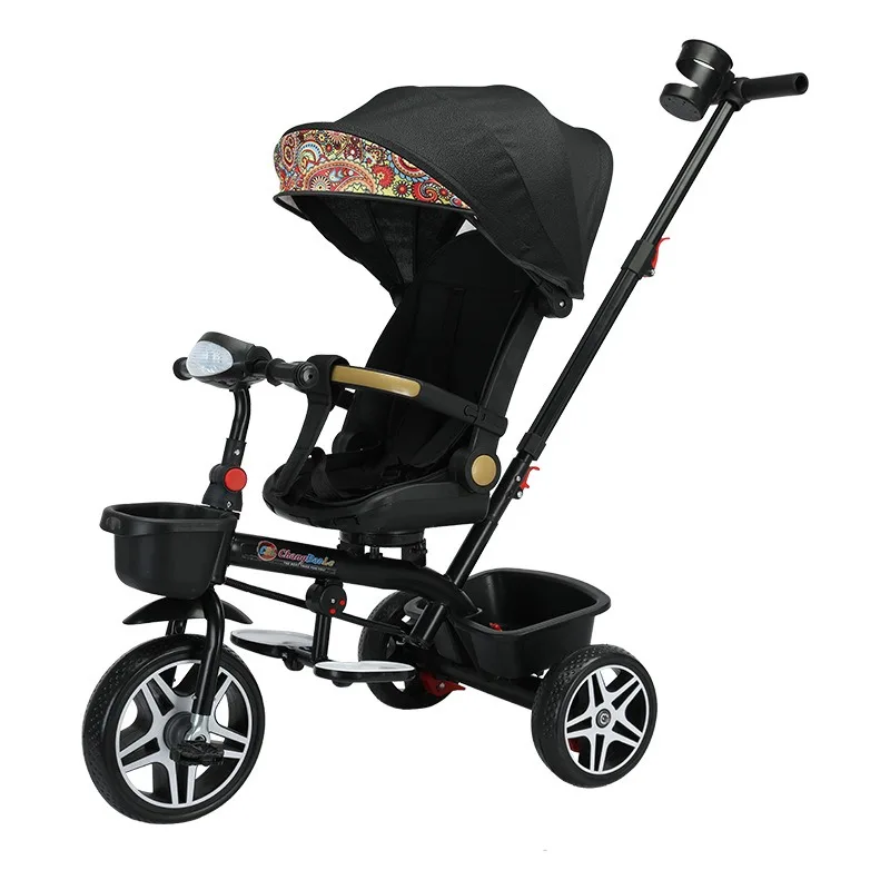 Triciclo rickshaw para bebé – Cochecito de bicicleta giratorio