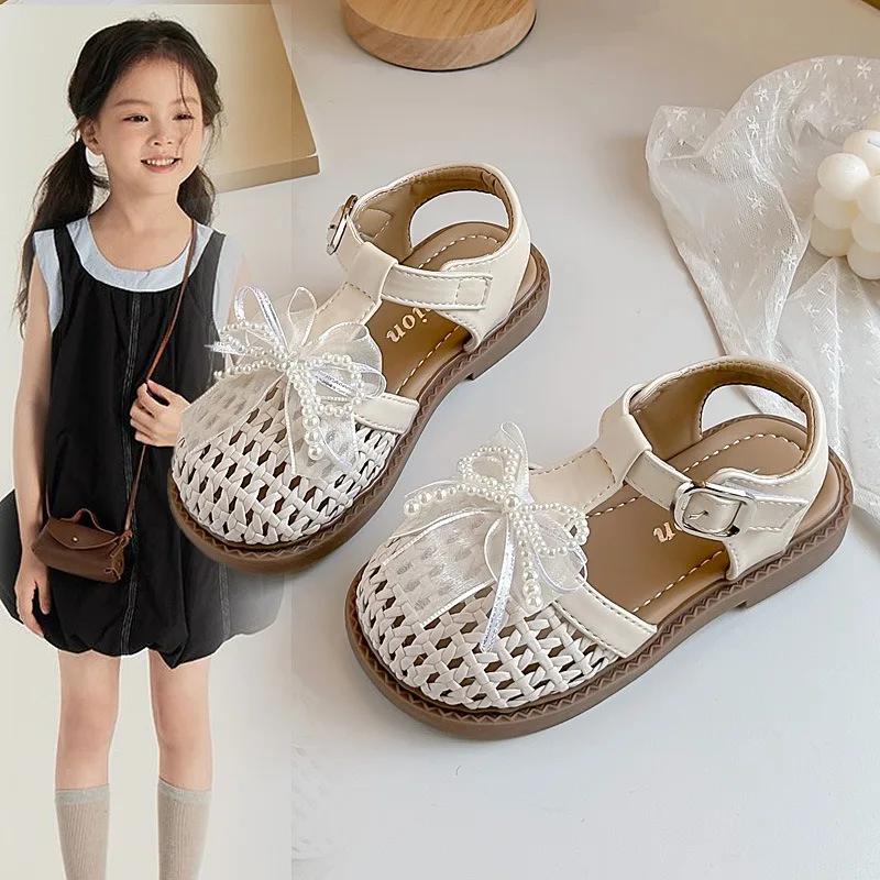 Sandalias de playa para niña estilo coreano con lazo antideslizantes - imagen 3