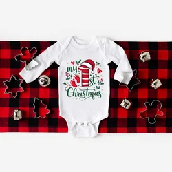 Pelele de Navidad para bebé manga larga con muñeco de nieve y Papá Noel