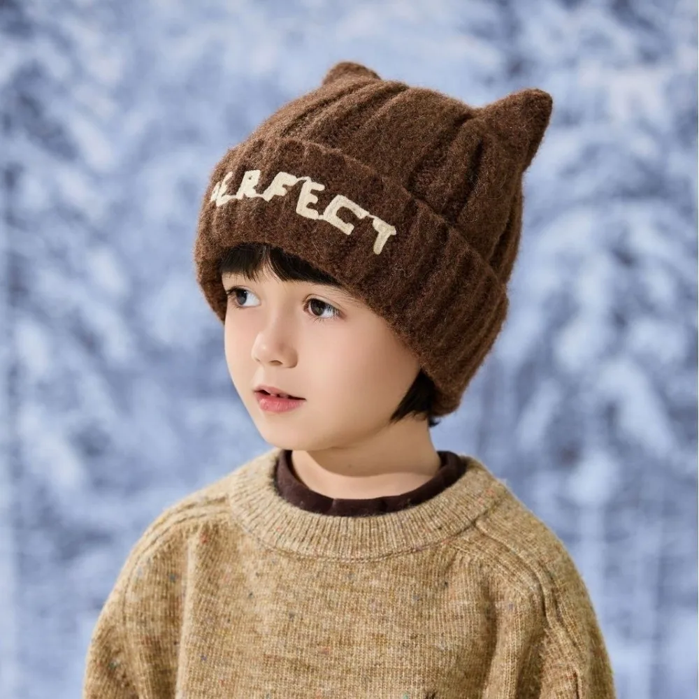 Gorro de lana gruesa cálido para niños, estilo urbano - imagen 2