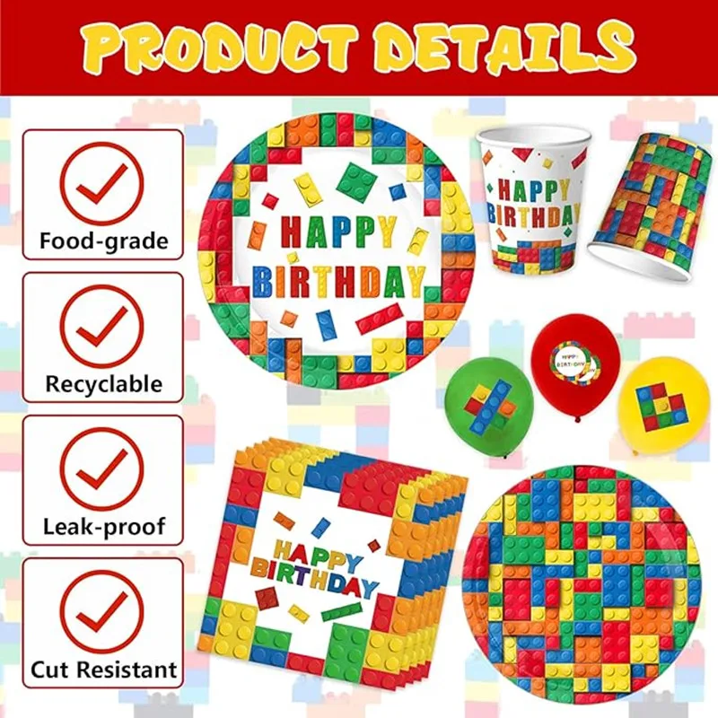 Kit de decoración cumpleaños con pancarta y vajilla infantil - imagen 5