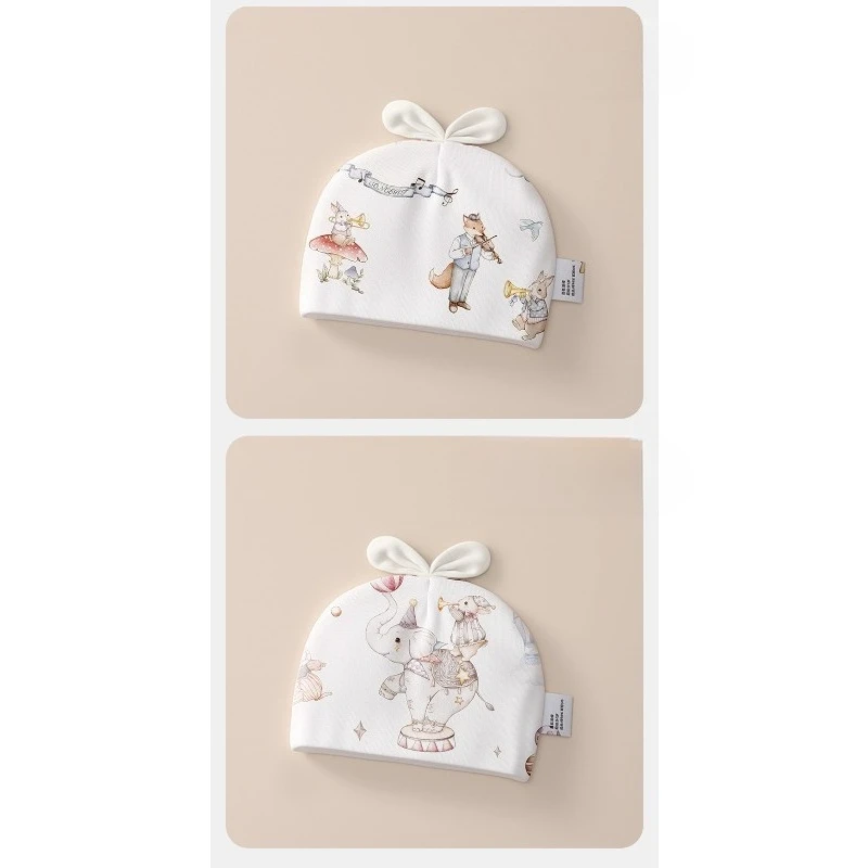 Gorro de algodón suave para bebé con estampado de dibujos animados - imagen 2