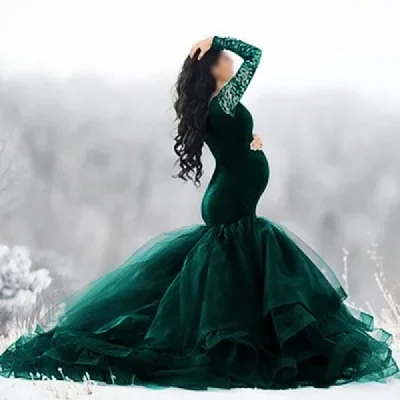 Vestido de encaje premamá sin hombros – Elegante - imagen 4