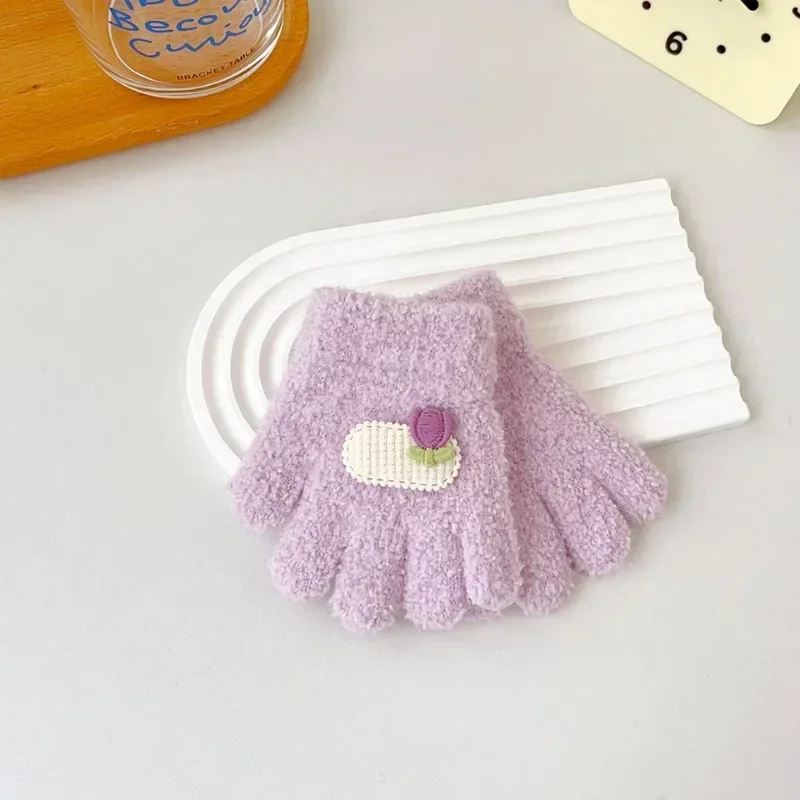 Guantes de invierno en punto con manoplas para niños dibujos - imagen 4
