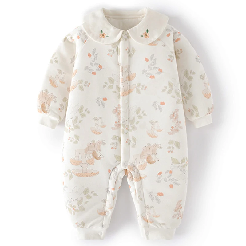 Pelele de algodón cálido para recién nacidas - Ropa de invierno - imagen 5
