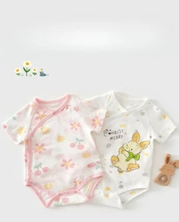 Mono de verano para bebé de algodón transpirable de manga corta