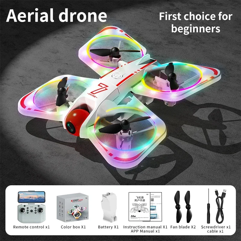 Drone para niños con luces LED de colores y cámara