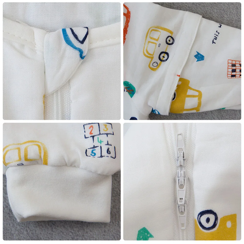 Saco de dormir bebé con mangas desmontables y cremallera para pañal - imagen 4