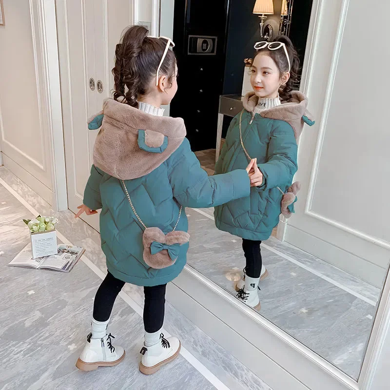 Chaqueta de invierno de algodón grueso con forro polar para niña - imagen 2