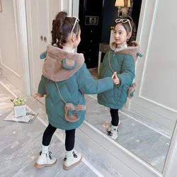 Parka acolchada de algodón con capucha para niña – Abrigo cálido de otoño