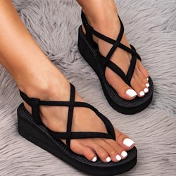 Sandalias de cuña de verano para niñas con suela EVA ligera