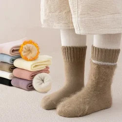 Calcetines cálidos de lana gruesa tipo cachemira para niños y niñas