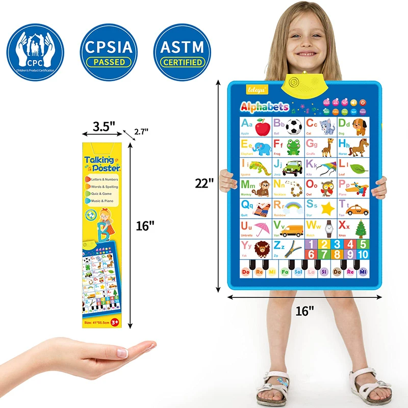 Tablero educativo ABC y números parlantes para niños - imagen 2
